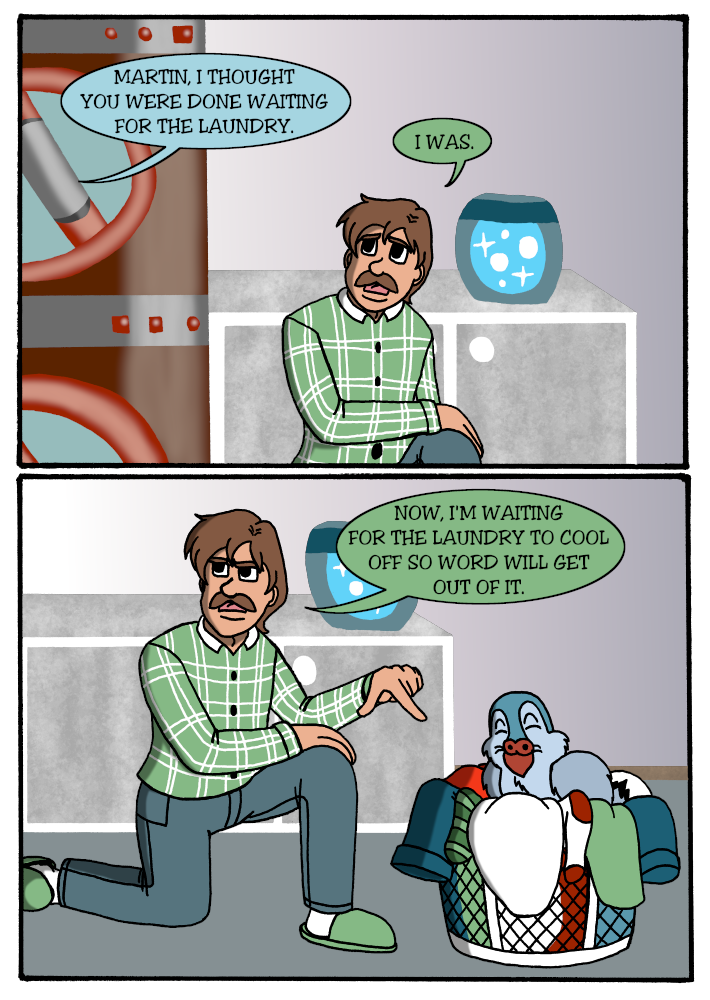 Word is the Bird - Episode 9, Page 1: 9-HotTopicLaundry