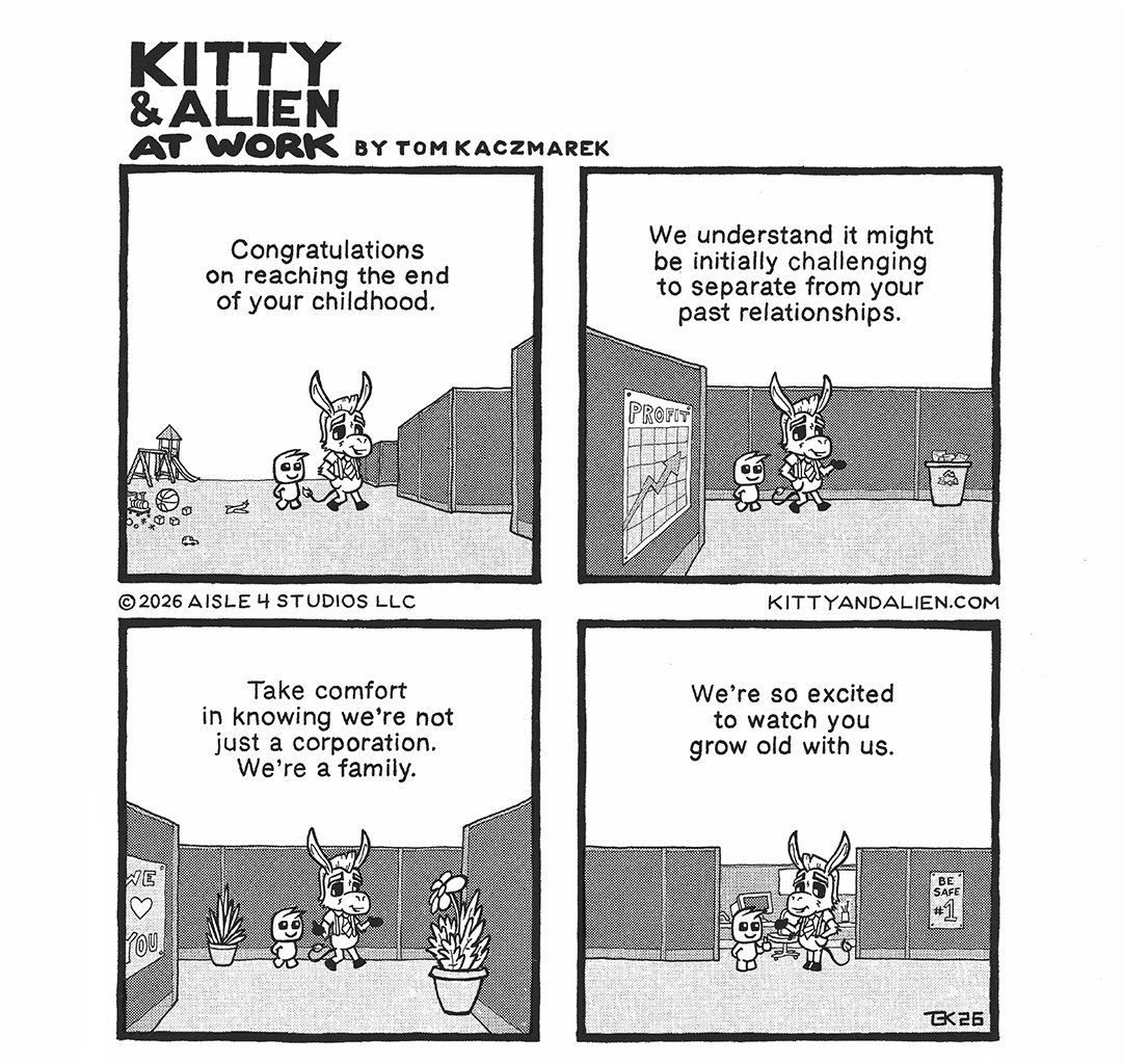 Kitty & Alien: At Work - Episode 1, Page 1: First Day