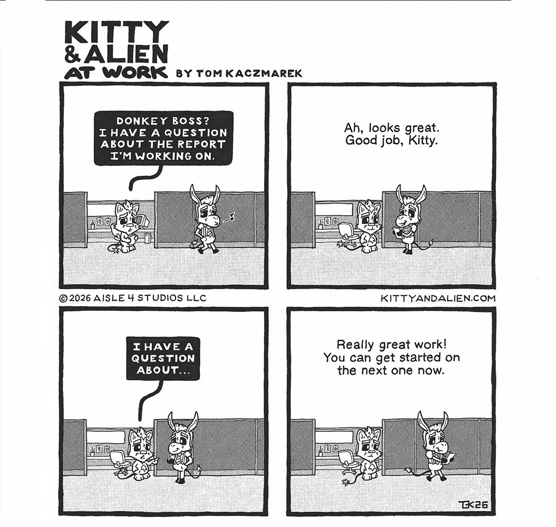 Kitty & Alien: At Work - Episode 2, Page 1: Question