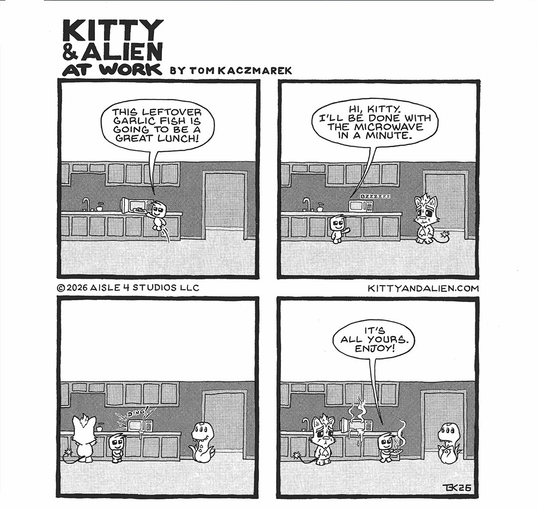 Kitty & Alien: At Work - Episode 3, Page 1: Kitchen