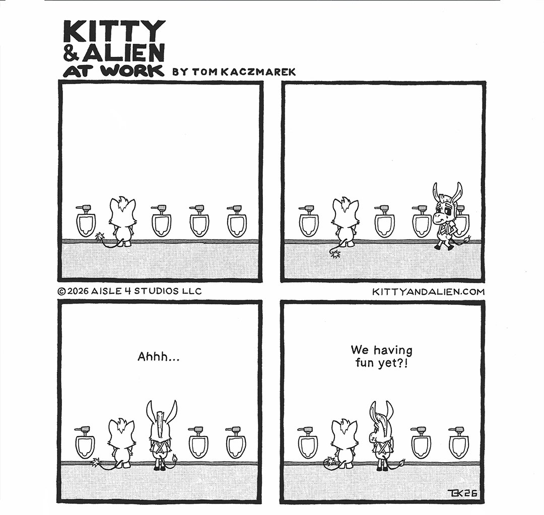 Kitty & Alien: At Work - Episode 4, Page 1: Bathroom Break